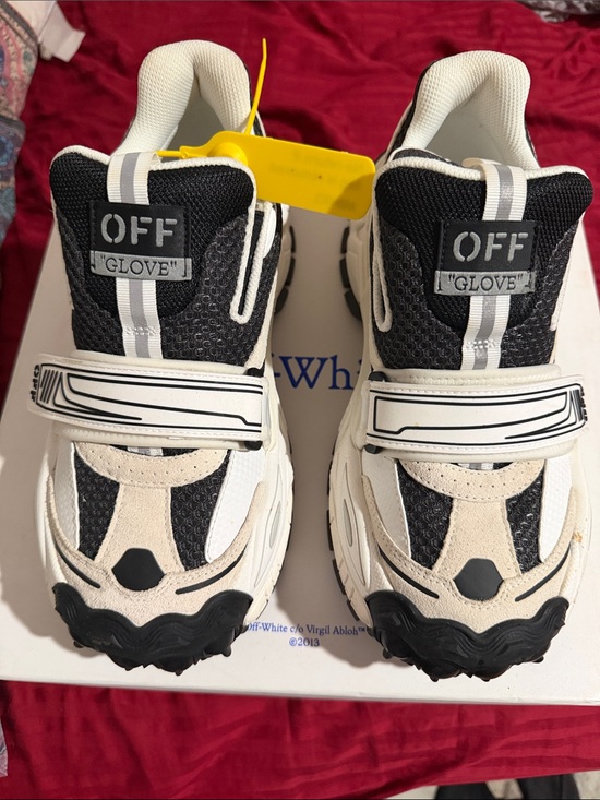 Off-White White & Black Glove Slip Sneakers - Box Label
